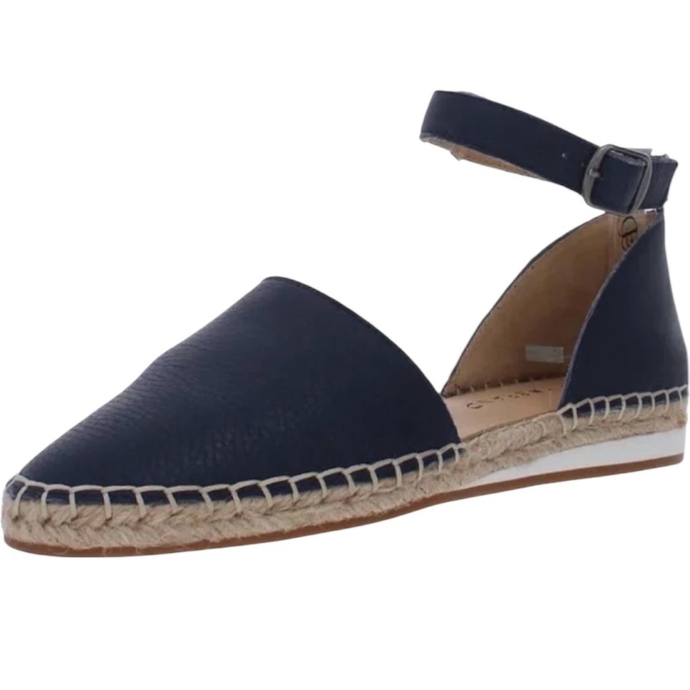 Lucky Brand Black Leather Reniya Espadrille Flats